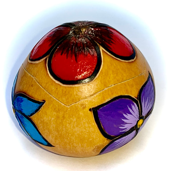 Gourd Shaker Painted Flowers - J0448