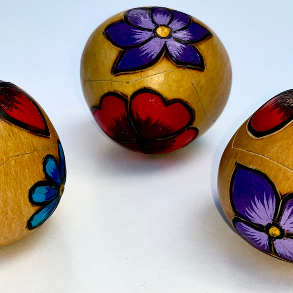 Gourd Shaker Painted Flowers - J0448