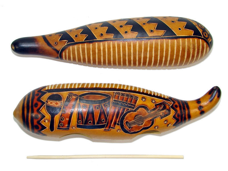 Gourd Scraper w/ Rasp Fire Burned Lg. - J001L