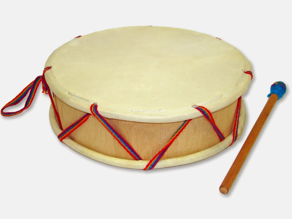 Fancy Double Drum w/ Padded Stick Lg. - J0254